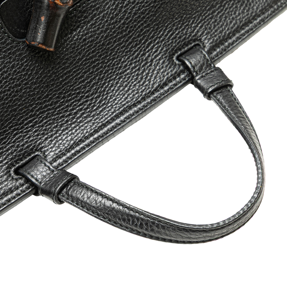 Pre-Loved Gucci Medium Leather Bamboo Daily Satchel - Picture 10 of 12